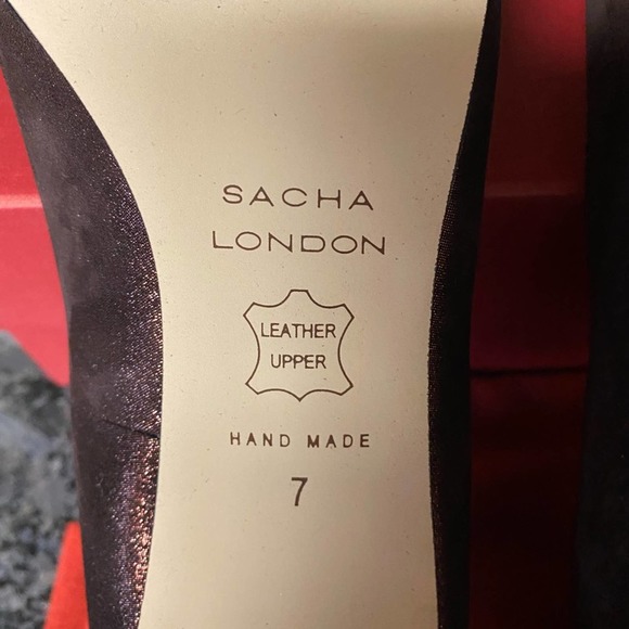 NIB Sacha London Brown Metallic Pumps Size 7 - Picture 4 of 5